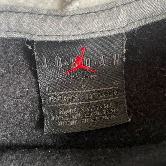 Kids Black and Grey Jordan Hoodie - Picture 3 of 3